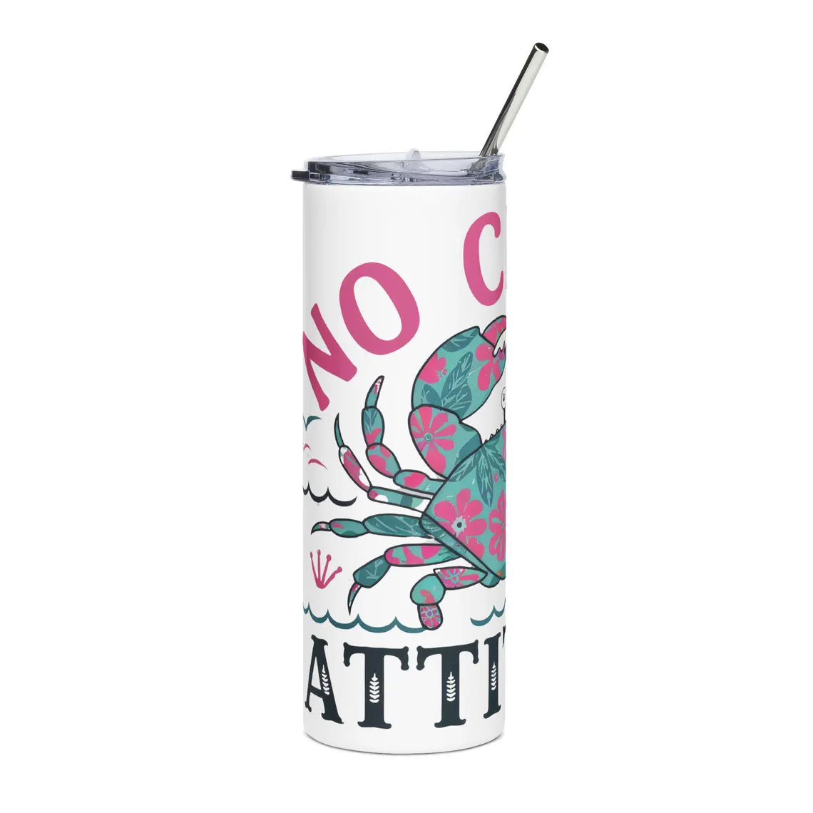 Crab-Inspired Stainless Steel Tumbler, 20oz | Funny Gift for Crab Lovers, Summer Party Drinkware, Coastal Vibes, Beach Accessories